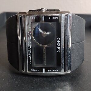 Untested Oshen Black And Silver Tone Digital Watch